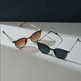 thumbnail image 5 of WTOBBY Leopard Print Fashion Sunglasses (2 Pack), Retro Black/Brown Gradient Lenses, Unisex Plain Frame Shades for Women Men,Black, 5 of 5