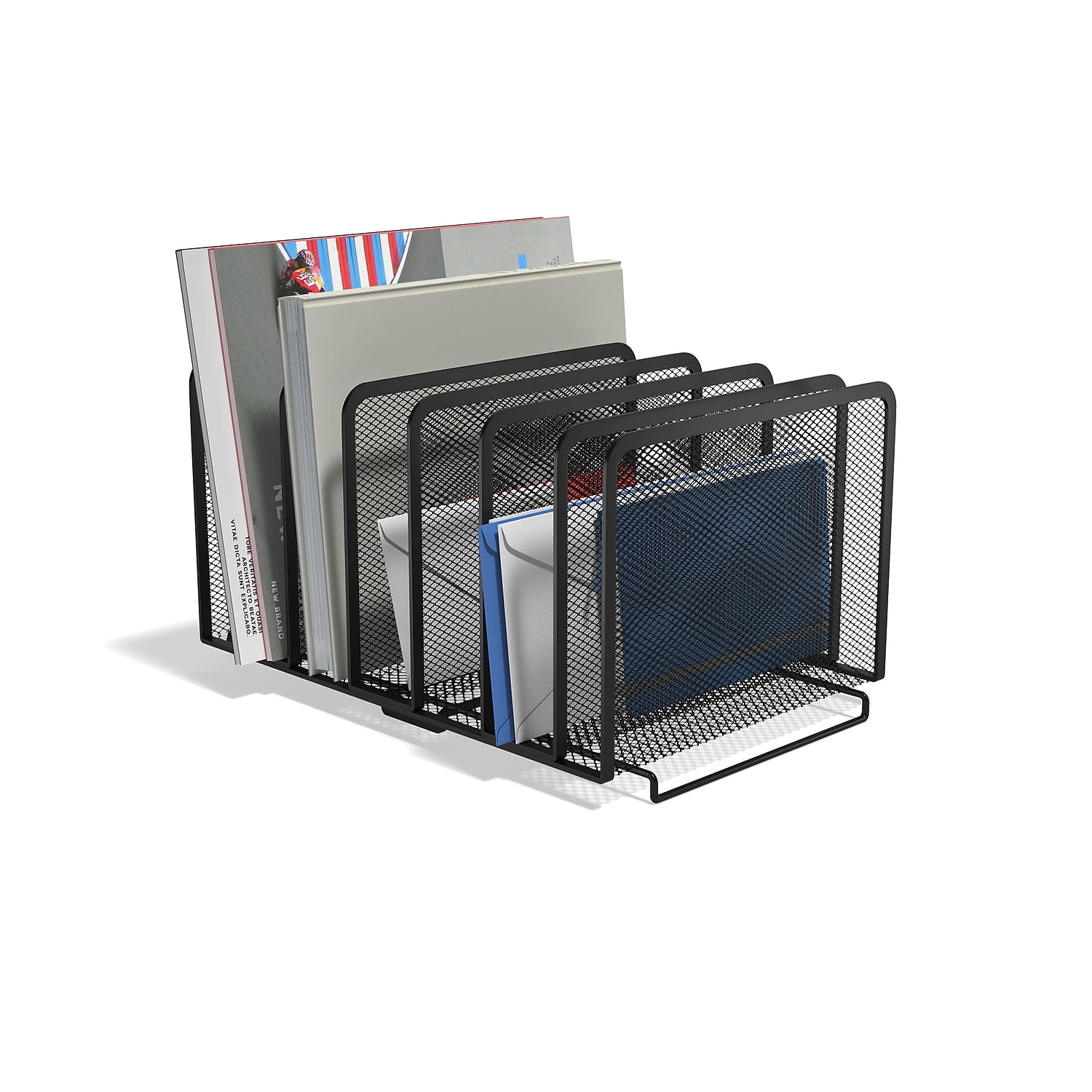 Staples TRU RED 7 Compartment Wire Mesh File Organizer Matte Black  2/Pack TR57560-CCVS