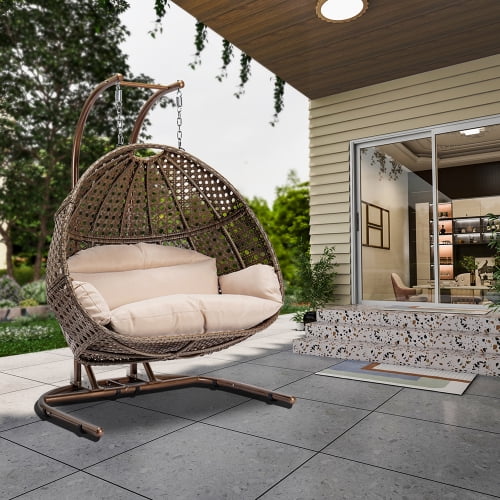 2 Person Swing Chair Hanging Outdoor Patio Round Shape Com 2 Person Swing Chair Hanging, Round Outdoor Swing Chair