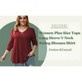 thumbnail image 4 of FOLUNSI Women's Plus Size Tops Casual Blouses Long Sleeve Flowy Tunic Tops m-4xl, 4 of 6