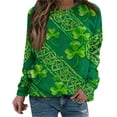 thumbnail image 2 of Aobny Blouse Tops for Women St Patrick's Shamrock Shirts Pullover Green Long Sleeve Crew Neck Funny T Shirts for Women,M, 2 of 7