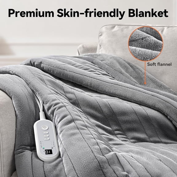 Heated Blanket Twin, Ultra Soft Premium Flannel Electric Blanket