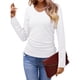 thumbnail image 1 of Tops Casuales para Mujer, Cuello en V, Camisas de Larga, Túnicas Básicas con Frunces Lisos, Blusas XL, 1 of 7
