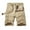 Khaki, variant on IYTR Men's Summer Cargo Shorts with Belt Solid Color Multi Pockets Straight Bermuda Beach Shorts Khaki M
