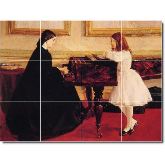 Ceramic Tile Mural-James Whistler Mother Child Painting 20. 17" w x 12.75" h using (12) 4.25 x 4.25 ceramic tiles