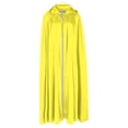 thumbnail image 6 of siminsem Medieval Renaissance Hooded Velvet Cloak UniFull Length Halloween Cape Witch Wizard Vampire Gothic Cosplay Party Robe for Adults 1 Pack, Yellow,L, 6 of 6