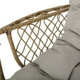 thumbnail image 4 of Primo Outdoor Wicker Hanging Chair with Cushion (Stand Not Included), Light Brown, Brown, and Beige, 4 of 11