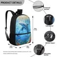thumbnail image 4 of Uorisanigo Blue Dolphin School Backpack Kids 6-12 Year Old, Large Capacity School Bag for Boys, Casual Daypack Preschool Elementary Kindergarten Schoolbags, 4 of 6