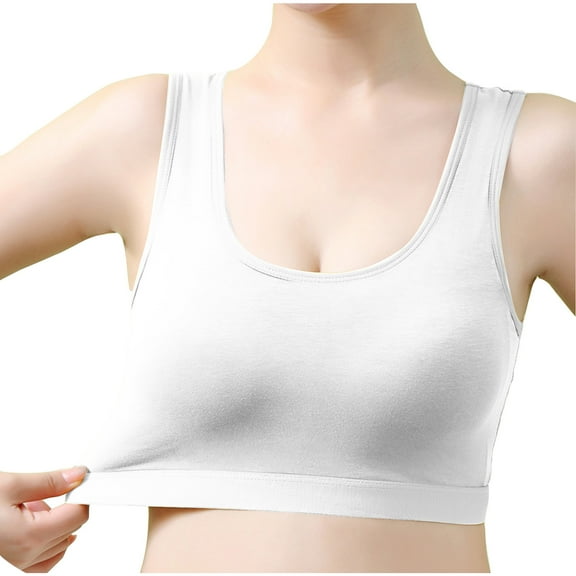 SwiftWear Cotton Bras for Women Wirefree -Colorblock Wireless Bra for Women , Comfortable Soft Everyday Bras, Bras for Women No Underwire White Sports Bras