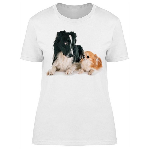 Border Colllie And Chihuahua T-Shirt Women -Image by Shutterstock, Female Small