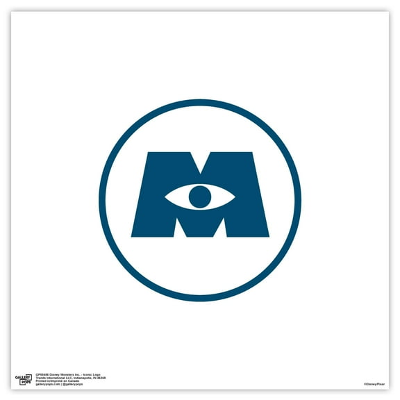 Gallery Pops Disney Pixar Monsters Inc. - Iconic Logo Wall Art, Unframed Version, 12" x 12"