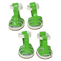 Pet Life ® 'Buckle-Supportive' PVC Waterproof Pet Dog Shoes Sandals - Set Of 4