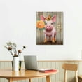 thumbnail image 2 of ARISTURING Funny Piggy and Pink Butterfly Pig Pictures Wall Art Farmhouse Wall Decor Farm Animal Canvas Poster Mural for Bedroom Bathroom and Kitchen Framed and Ready to Hang, 2 of 4