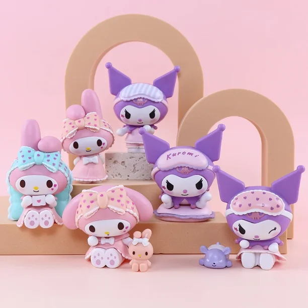 Hello Kitty × Sonemi (misono) avex 6pcs. 6pcs Sanrio Blind Box My Melody Figures Hello Kitty Toy Pajamas