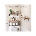 thumbnail image 6 of Floating Shelves, Bathroom Shelves Over Toilet, Wall Mounted Floating Shelves With Wire Basket, Wooden, 3 Shelves, 16.5x6x5.5 In, 6 of 8