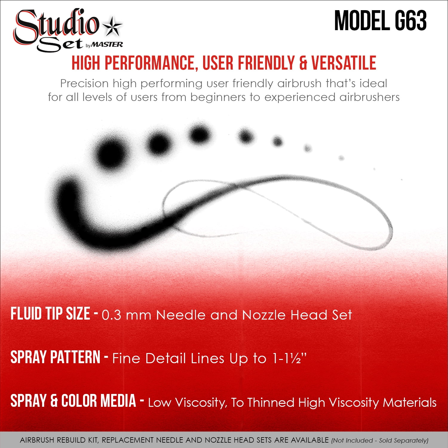 Pro Dual-Action Gravity Feed 6 Airbrush Set Cake Tattoo Hobby Craft Auto Paint