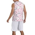 thumbnail image 2 of Naloa Cute Rabbit Flower Basketball Jersey Reversible Men's Mesh Athletic Sports Shirts Training Practice S-4XLMedium, 2 of 6
