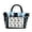Blue, variant on Cute Ribbon Bow Ita Tote Bag, Clear Front Window Anime Pin Display Large Capacity Shoulder Handbag