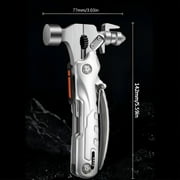 ZLBDYG Outdoor Multifunctional Stainless Steel Combination Pliers with Hammer, Camping Multi-Tool Featuring Flashlight and Nail Puller for Emergency Repairs and Adventure Activities