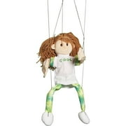 Sunny Toys WB1701 22 inch Brunette-Haired Girl In Green, Marionette People Puppet