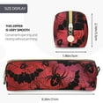 thumbnail image 3 of Rateoe Bats And Spiders Print Leather Pencil Case with Smooth Zipper, Compact Storage for Writing Tools & Art Supplies, 8.26" x 1.96" x 2.16", 3 of 7
