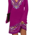 thumbnail image 4 of Gvmfive Women Boho Printed T-shirt Dress Long Sleeve Casual Loose Dress, 4 of 4