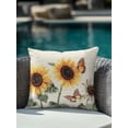 thumbnail image 4 of Outdoor Pillows Waterproof, Yellow Sunflowers Bedding Throw Pillows with Insert for Couch Sofa Bed, Floral in Blooms Pastoral Plants 16x16 Inch Pillowcases Decorative Camping Patio Pillow Set of 1, 4 of 8