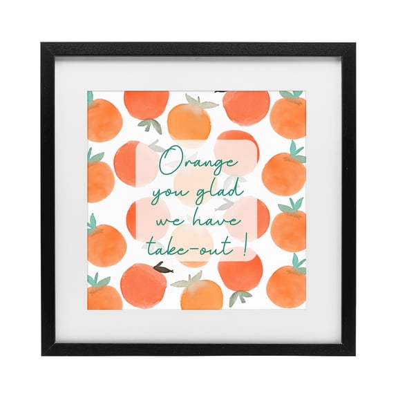 Stupell Industries Farmhouse Orange You Glad Black Framed Print Under Glass, 13 x 13, by Emily Navas