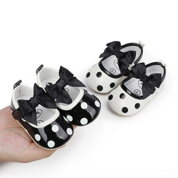Yoyauz Baby Girl Mary Jane Shoes Anti Slip Rubber Sole Ballet Slippers Princess Dress Wedding Shoes Newborn Kids Shoes Toddler Shoes(0-12 Month)