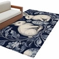 thumbnail image 2 of 3'x5' Area Rugs, Elegant Bunny Easter Indoor Outdoor Area Rug for Living Room Bedroom, Pastoral Spring Floral Washable Bathroom Rugs Kitchen Floor Carpet Mats Home Decor Aesthetic, 2 of 8