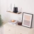 thumbnail image 2 of Floating Shelves for Projector 15.75 * 6 Inch 1 Set Wooden Shelf for Wall No Drill Wall Mounted Under TV Shelf for Storage Hanging Shelf for Bathroom Living Room Bedroom Kitchen (Black), 2 of 8
