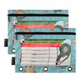 thumbnail image 5 of FORMRS 2 Pack Pencil Pouch for 3 Ring Binder with Clear Window Zipper Case, Cartoon Capybaras, 5 of 6