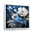 thumbnail image 2 of Designart "Collage Of Blue And White Seasonal Blooms II" Flowers Floater Framed Wall Art Living Room, 2 of 5