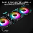 thumbnail image 5 of Phanteks M25-120 Gen2 Reversed Blade Triple Pack, 3x 120mm ARGB High Performance Cooling Fans, Daisy-chain Unified Fan Frame, Infinity Mirror hub, single cable connection, Black, 5 of 7