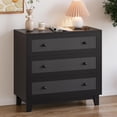 thumbnail image 4 of FANRAL 3 Drawers Dresser for Bedroom,Boho Small Natural Rattan Closet Dresser Chest of Drawer,Modern Wood Clothes Storage Organizer with Wooden Feet and Handle for Hallway,Living Room,Entryway,2 Pack, 4 of 6