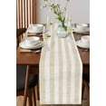 thumbnail image 3 of Table Runner Dresser Scarf 14 x 72 Inch Vintage Linen Striped Beige Theme Farmhouse Table Runners Non-Slip Heat Kitchen Dining Table Decor for Indoor Outdoor Home Party Decoration, 3 of 7