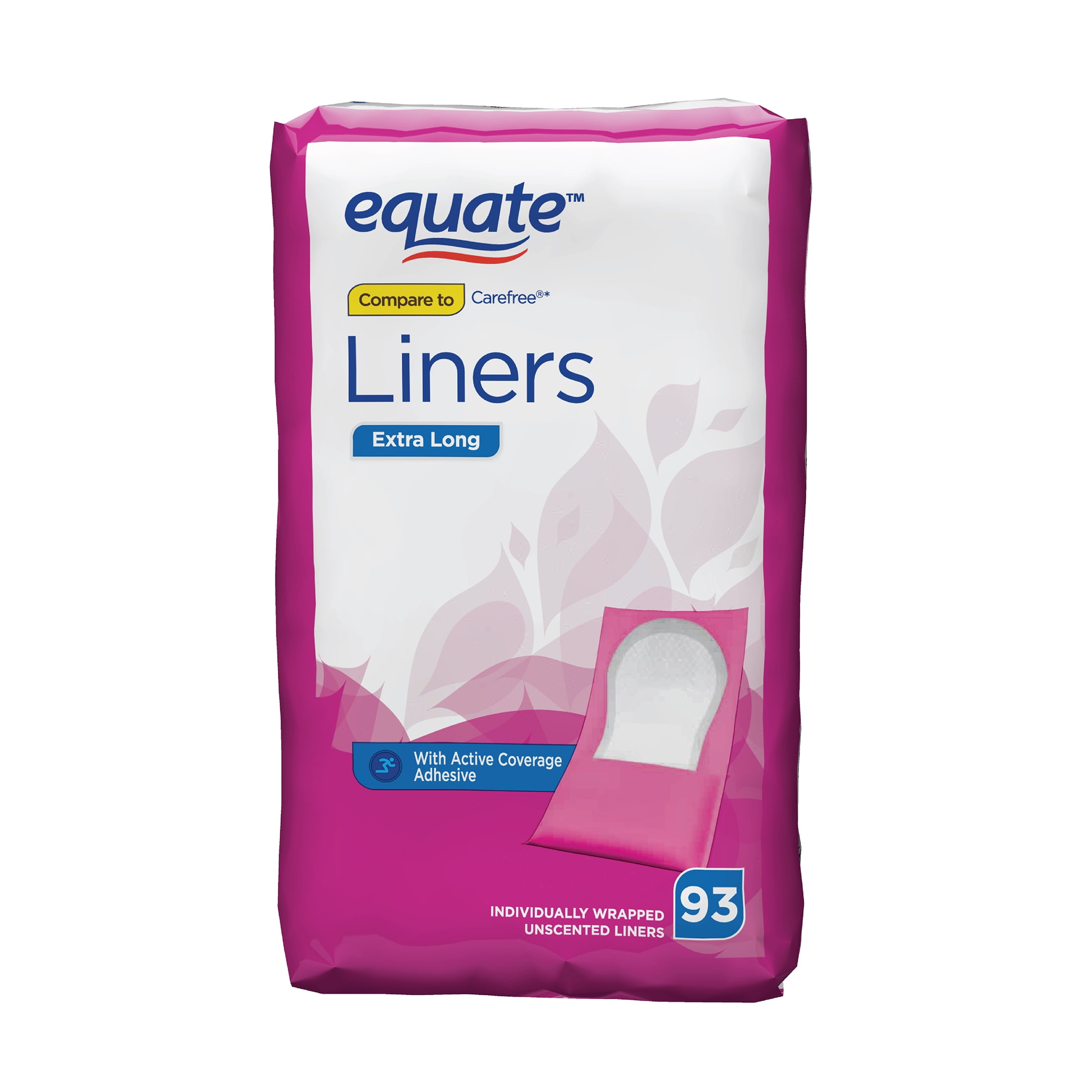 Equate Liners, Extra Long, Unscented, 93 ct