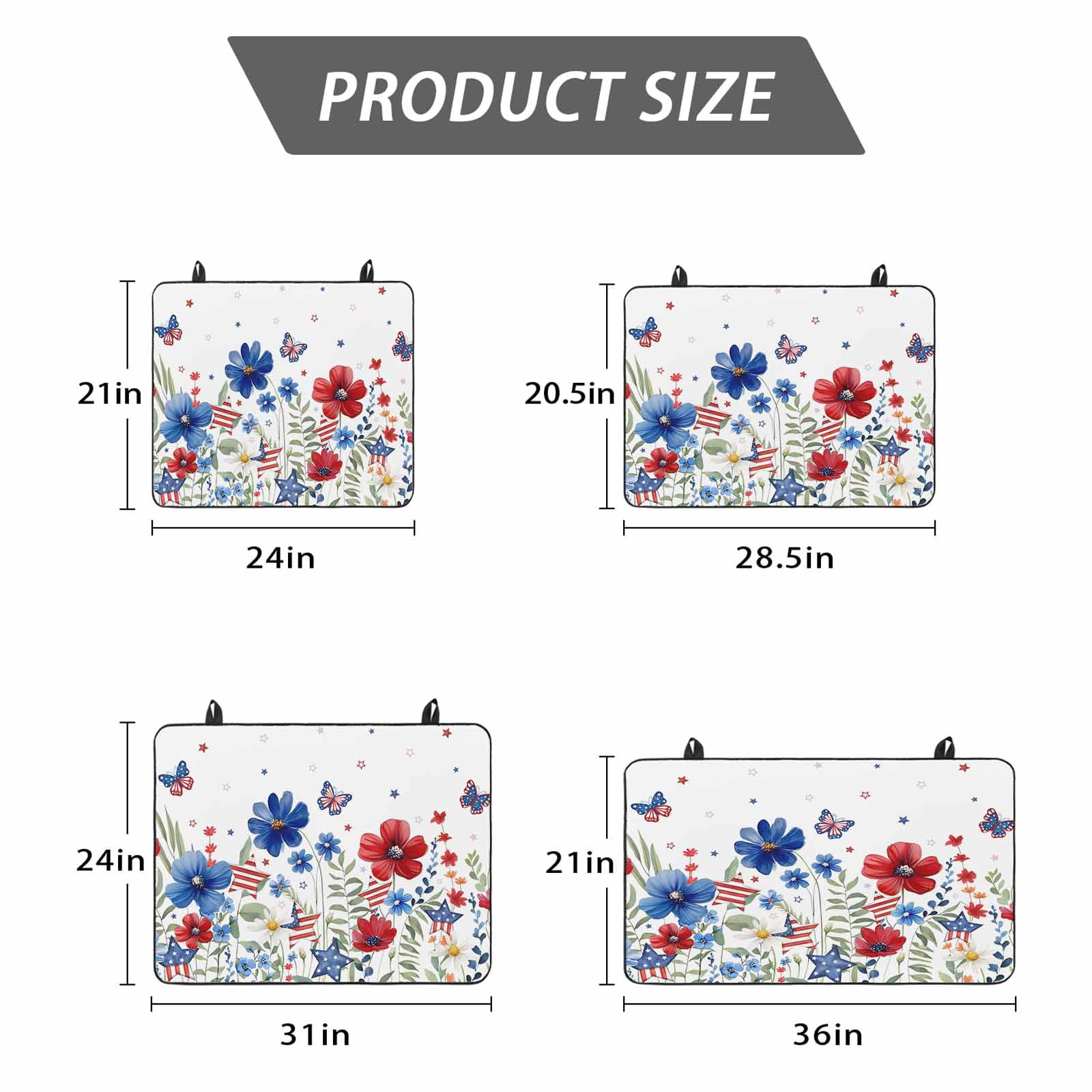 Blue Red Spring Floral Stove Top Cover for Electric Stove, Heat-proof & Non Slip Glass Top Stove Cover Protector, Pastoral Flowers Butterflies Watercolor Kitchen Flat Cooktop Rubber Mat 24x21 Inches