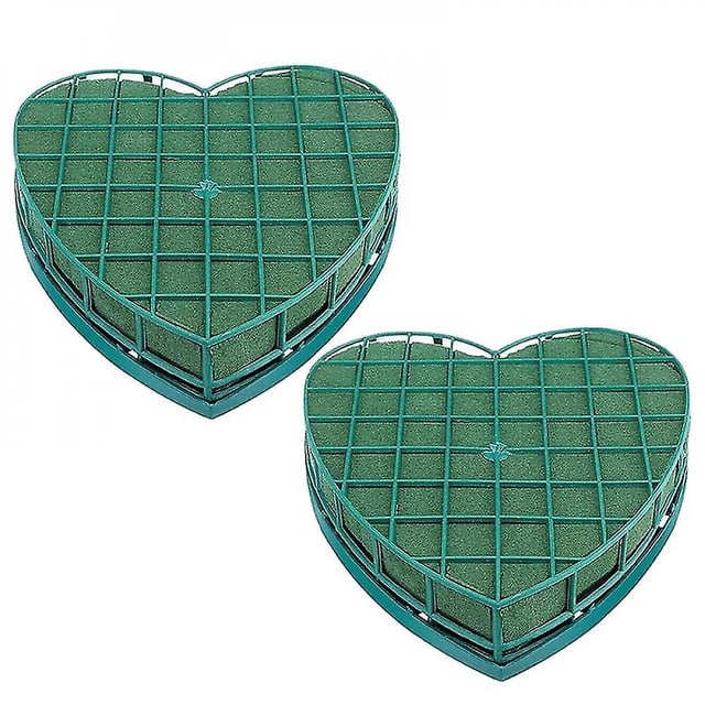 Soporte de flores WEIHJMXG 2 piezas Espuma floral en forma de corazón verde 20 x 19 cm