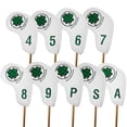 thumbnail image 4 of Cubiertas de cabeza de hierros de golf kusrkot Golf Accesorios PU blanco 9pcs Golf Wrap Producto de importación, 4 of 8