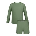 thumbnail image 4 of Swimsuit Set for Girls, Long Sleeve Two Piece with Floral Print, Solid Color Beach Swimsuit for Kids 3-14 Years, 4 of 7