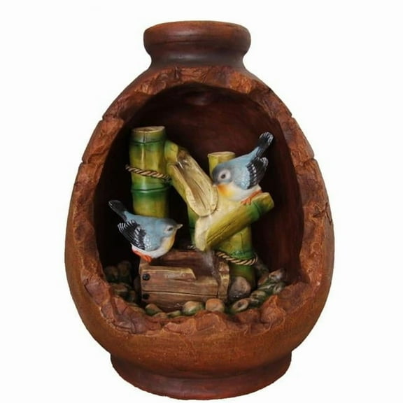 Sintechno SNF15135 Birds Resting on Bamboo in Jar Water Fountain