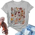 thumbnail image 4 of Womens Short Sleeve Blouses Loose Fit Tops Graphic Print Trendy 2025 Basics Crew Neck T Shirt, 4 of 5