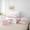thumbnail image 5 of jejeloiu Cute Pine Twin Bedding Sets 7-Piece,Happy Christmas Bedding Comforter Set,Pink White Sheet Sets For Girl Teens,Super Cozy Room Decor Reversible, 5 of 8