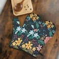 thumbnail image 5 of Cute Oven Mitts,Pioneer Flower Floral Print Pattern Oven Mitt 2-Pack Set,Kitchen Gloves for Oven,Heat Resistant Oven Mitts 7.7"x12", 5 of 7