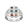 Family Jewelry Personalized Planet Mother's Sterling Silver Heart Ring ,Women's