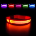 thumbnail image 1 of Collar para perros recargable e impermeable con luz LED intermitente y correa ajustable para perros pequeños, medianos y grandes (naranja, L)., 1 of 4