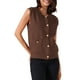 thumbnail image 4 of SUÉTER SIN MANGAS DE PUNTO INSPIRADOR CHIC PARA MUJERES, CON BOTONES, TOPS CASUALES, SUÉTERES Y CARDIGAN CON BOLSILLOS, TALLA 2XL, COLOR MARRÓN, 4 of 6