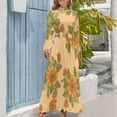 thumbnail image 4 of Vintage Floral Print Pattern Women's Long Dress Long Sleeves Dress Vintage Dresses Party Maxi Dress High Waist Dress, 4 of 4