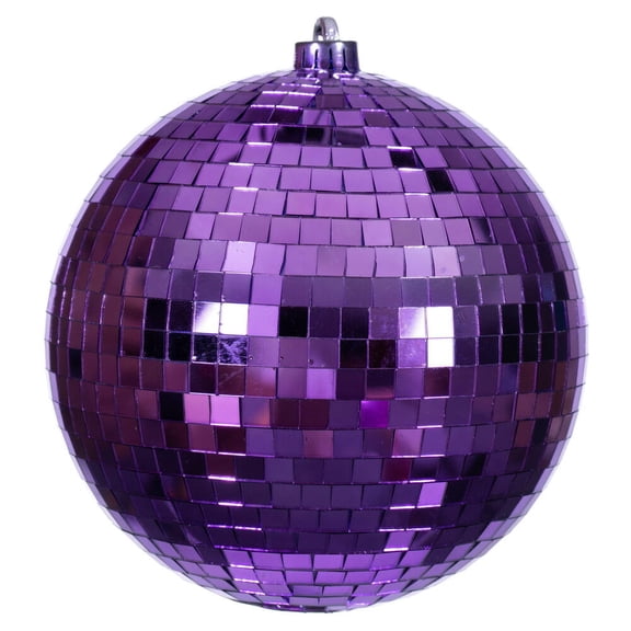 8" Purple Mirror Ball Ornament